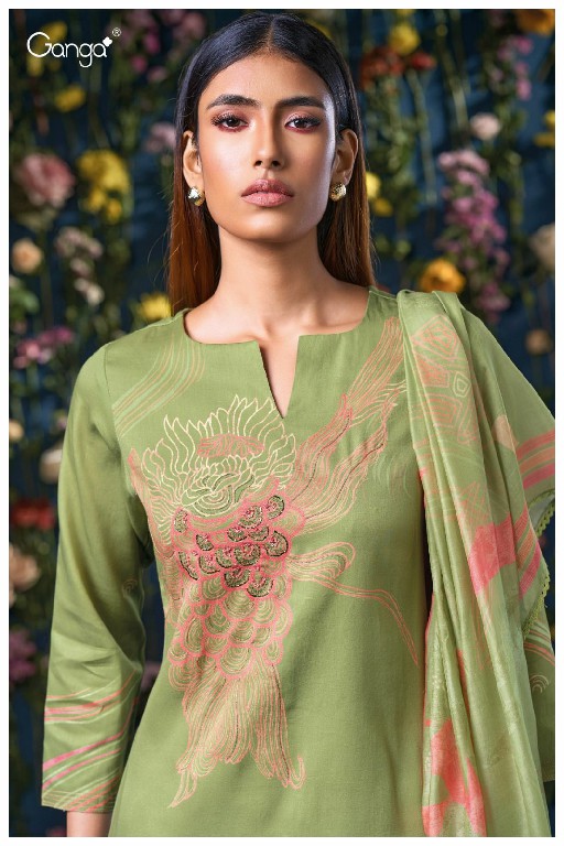 Ganga Lina S3051 Wholesale Premium Cotton With Work Salwar Suits