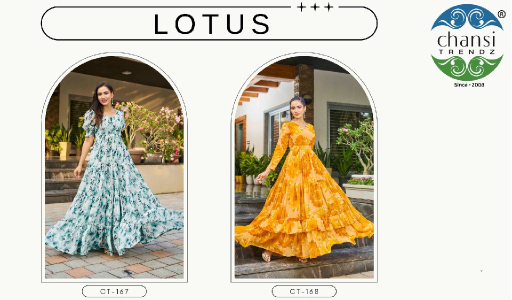 Chansi Lotus Wholesale Fit And Flared Multilayer Gowns