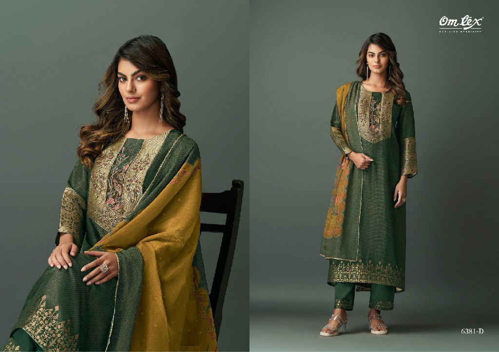 Omtex Asma Wholesale Silk Jacquard With Handwork Salwar Suits