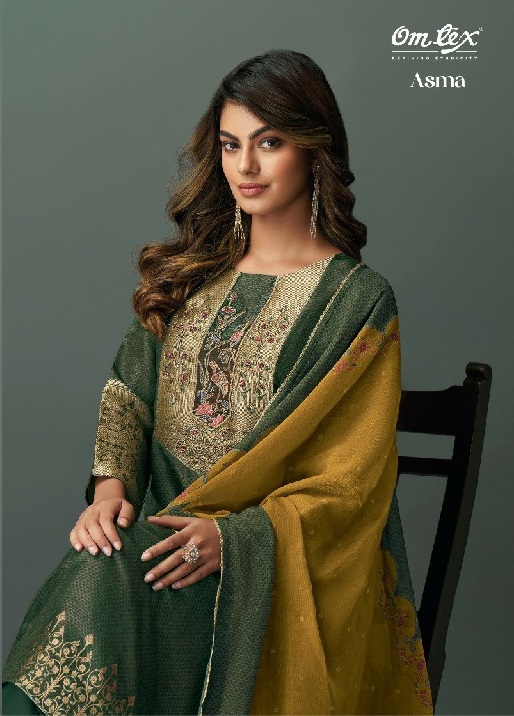 Omtex Asma Wholesale Silk Jacquard With Handwork Salwar Suits