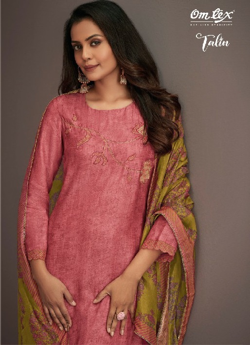 Omtex Talin Wholesale Nida Silk With Handwork Salwar Suits