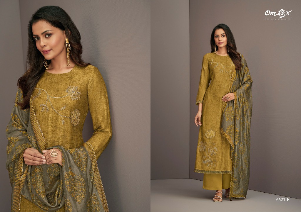 Omtex Talin Wholesale Nida Silk With Handwork Salwar Suits