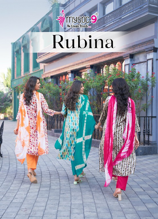 Mystic 9 Rubina Vol-6 Wholesale Straight Cut Kurti With Pant And Dupatta