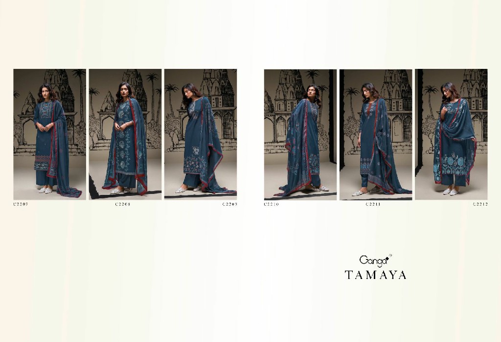 Ganga Tamaya Wholesale Cotton Silk With Handwork Salwar Suits