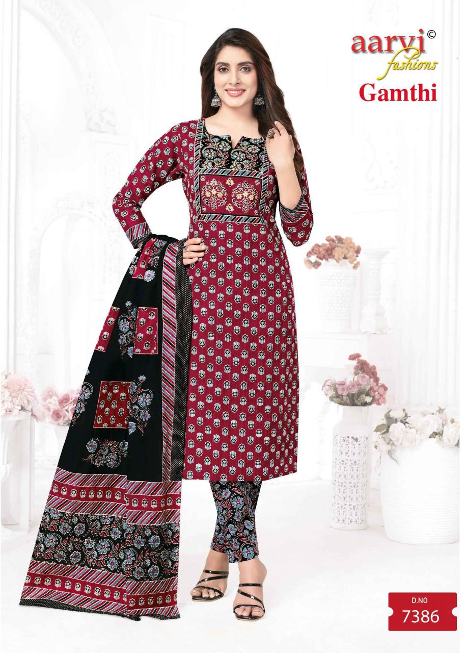 Aarvi Gamthi Vol-7 Wholesale ReadyMade Tops With Pant And Dupatta