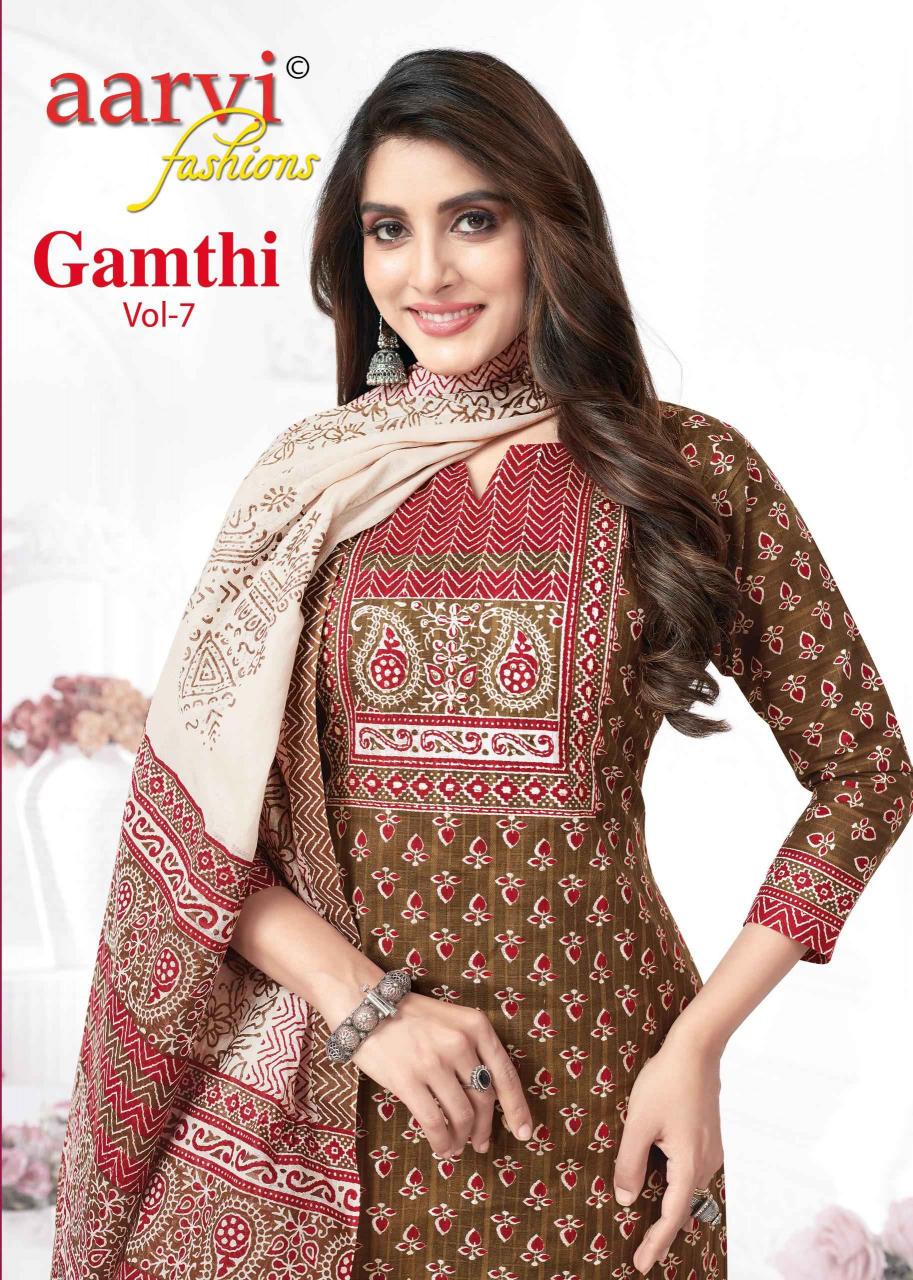 Aarvi Gamthi Vol-7 Wholesale ReadyMade Tops With Pant And Dupatta