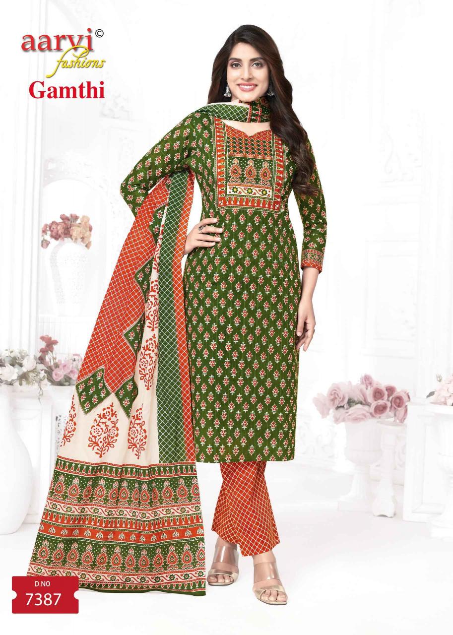 Aarvi Gamthi Vol-7 Wholesale ReadyMade Tops With Pant And Dupatta