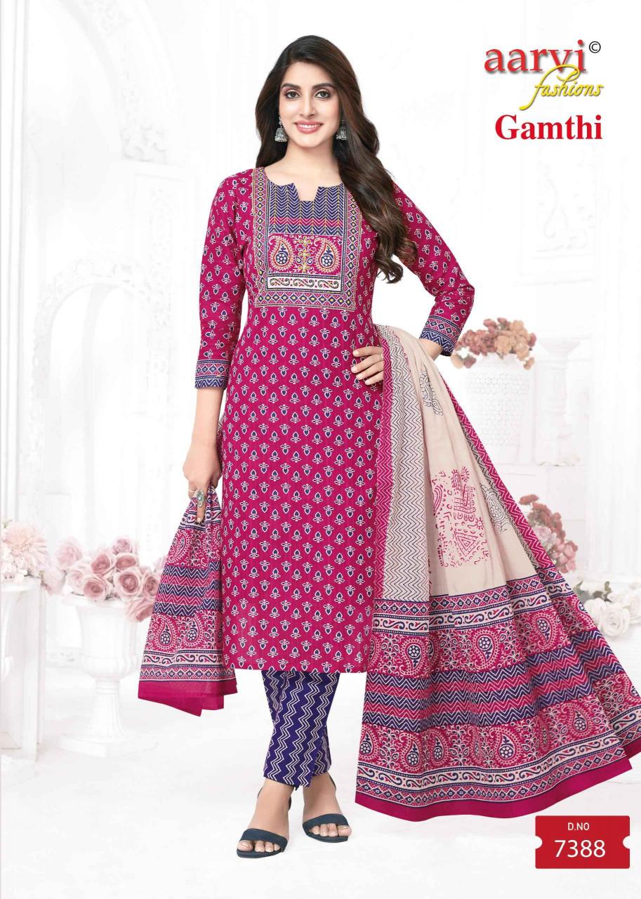 Aarvi Gamthi Vol-7 Wholesale ReadyMade Tops With Pant And Dupatta