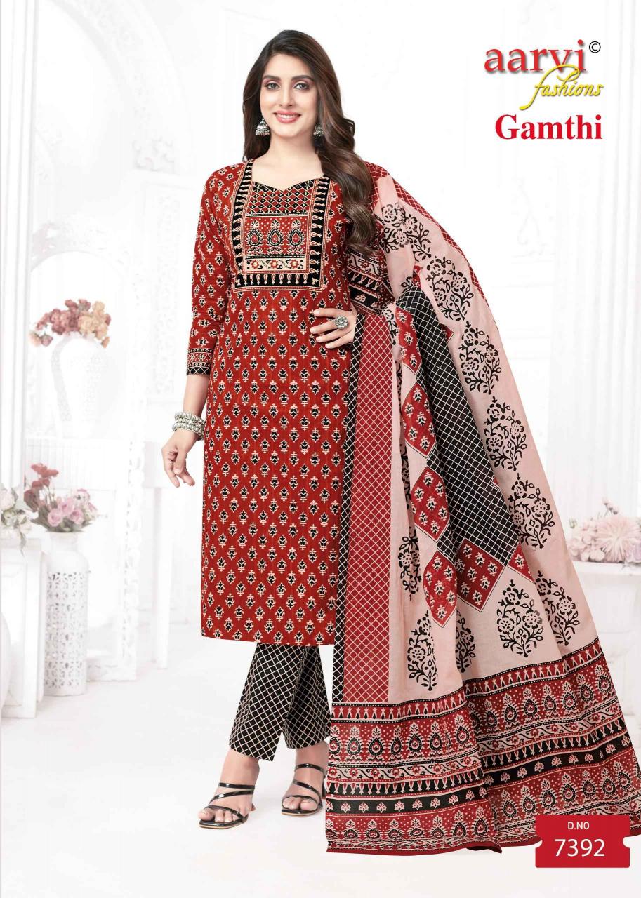 Aarvi Gamthi Vol-7 Wholesale ReadyMade Tops With Pant And Dupatta