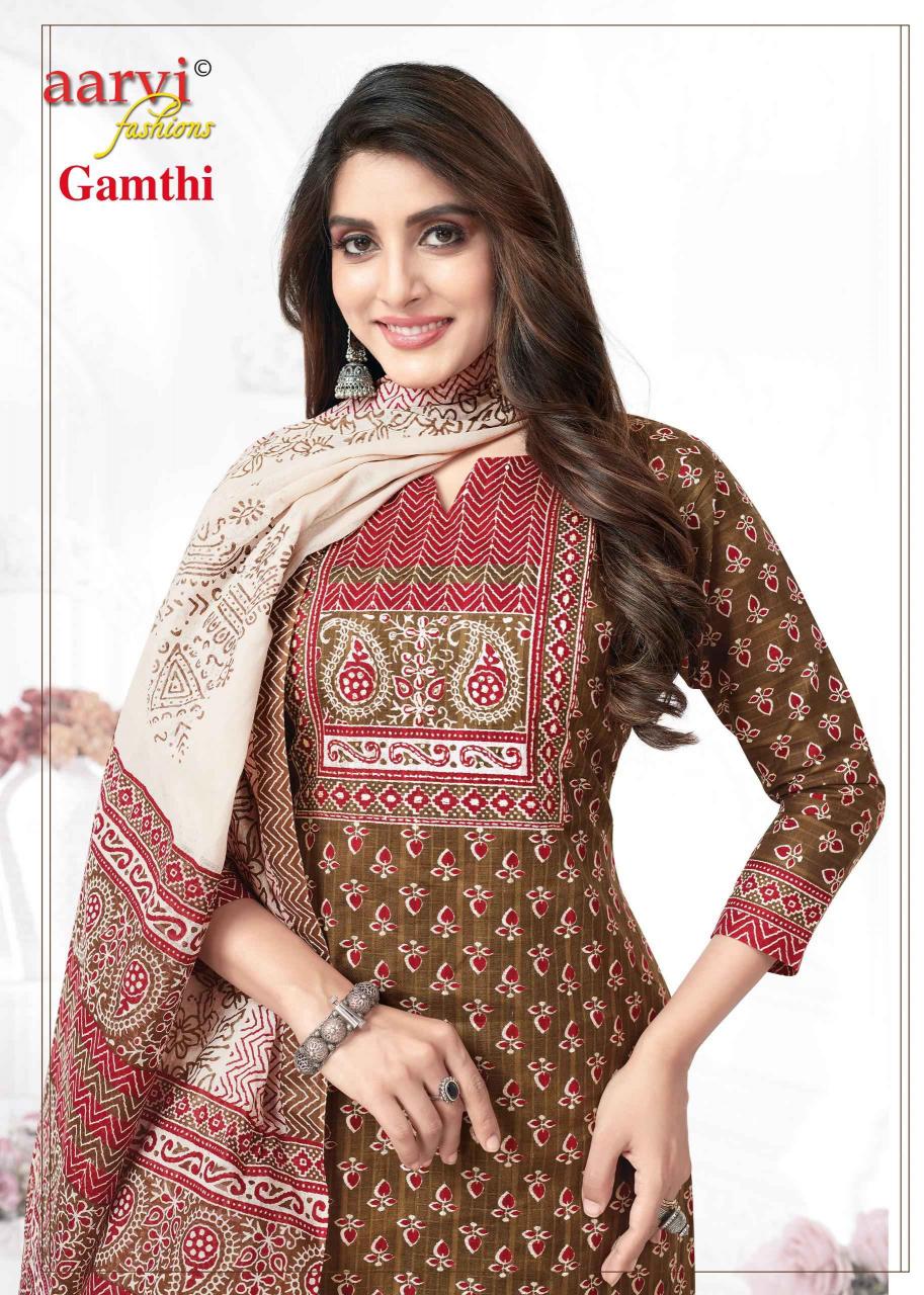 Aarvi Gamthi Vol-7 Wholesale ReadyMade Tops With Pant And Dupatta