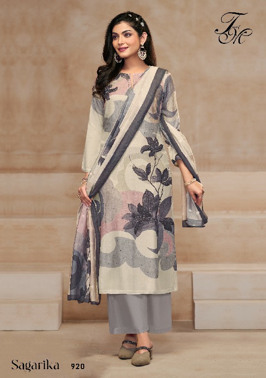 t And m launch sagarika gorgeous look muslin silk unstitch dress for women