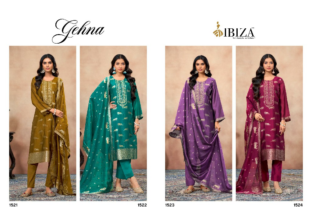 ibiza gehna banglory silk jacquard traditional wear dress material for ladies