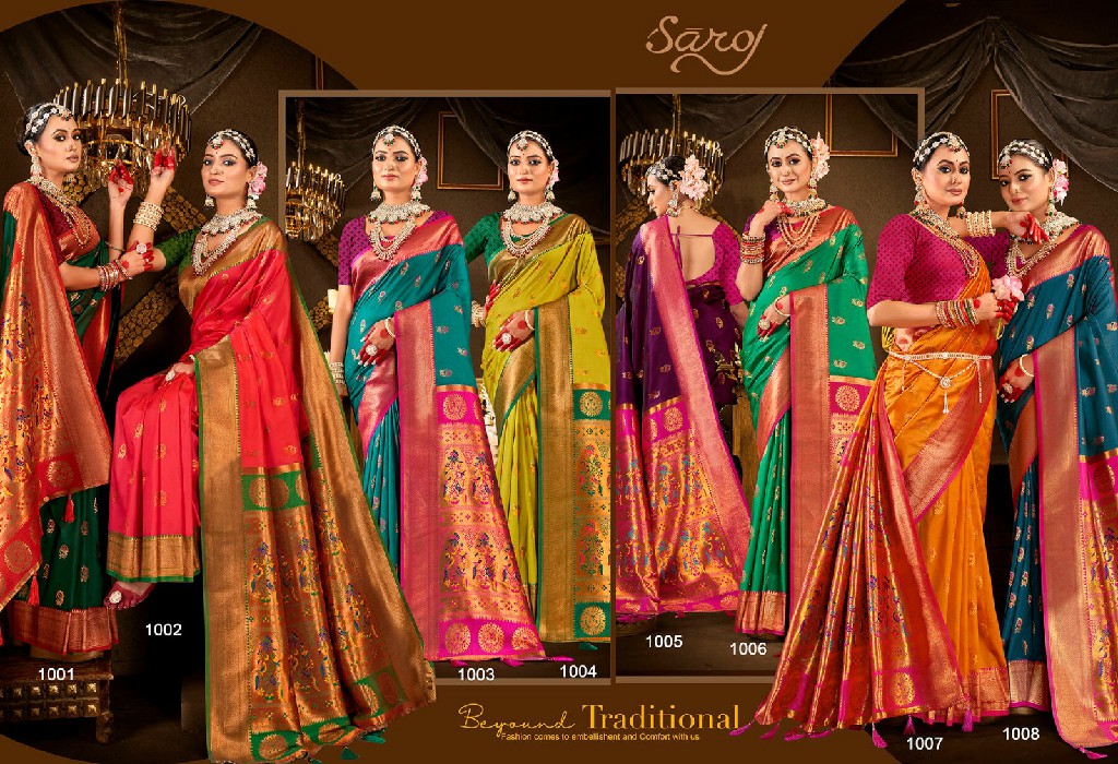 Saroj Nath Paithani Saroski Wholesale Silk Rich Pallu Sarees