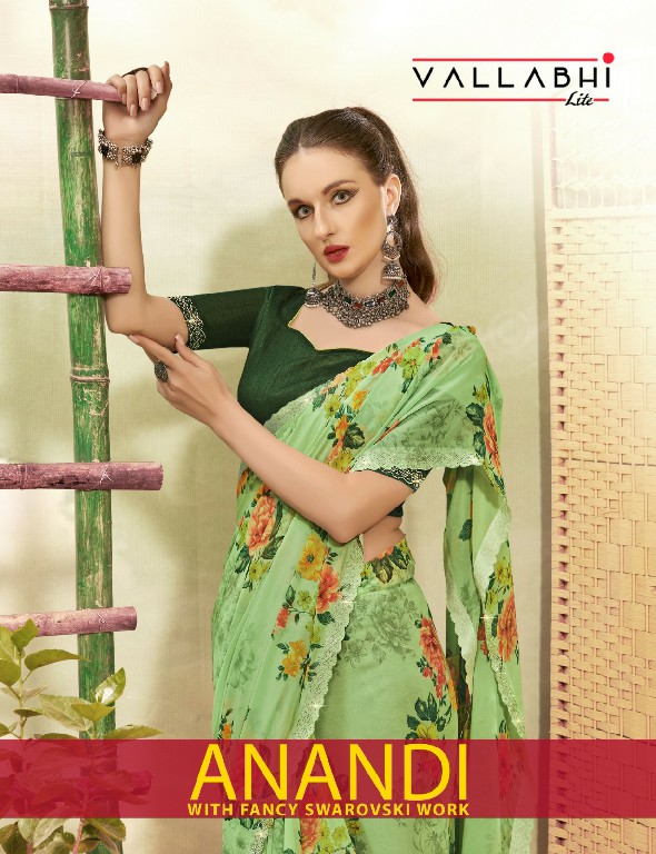 Vallabhi Anandi Wholesale Floral Print Georgette Fabrics Sarees