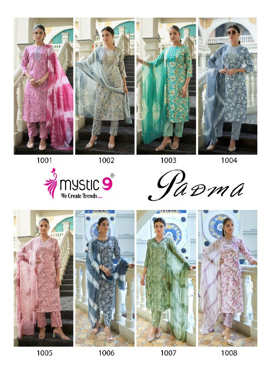 Mystic 9 Padma Vol-1 Wholesale Straight Cut Kurti With Pant And Dupatta