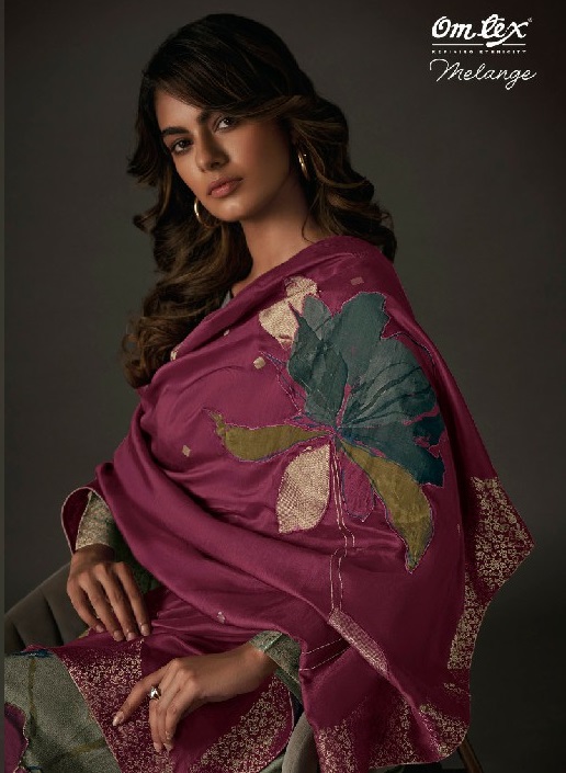 Omtex Melange Wholesale Muslin Jacquard With Handwork Salwar Suits