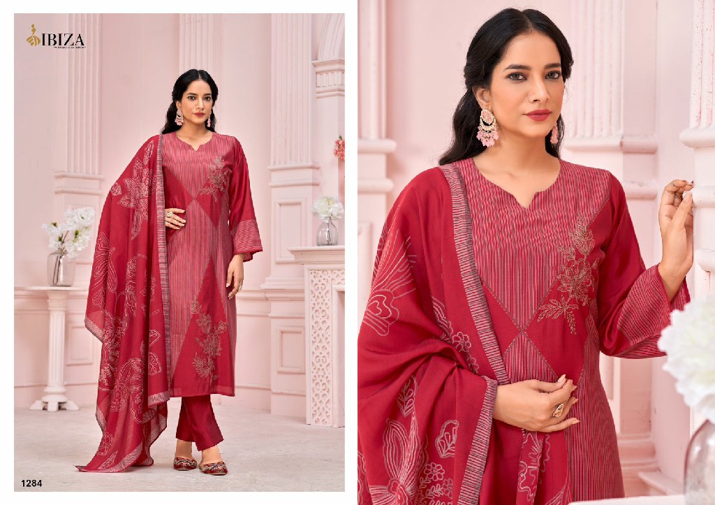 Ibiza Nimaya Wholesale Pure Viscose Muslin With Embroidery Work Salwar Suits