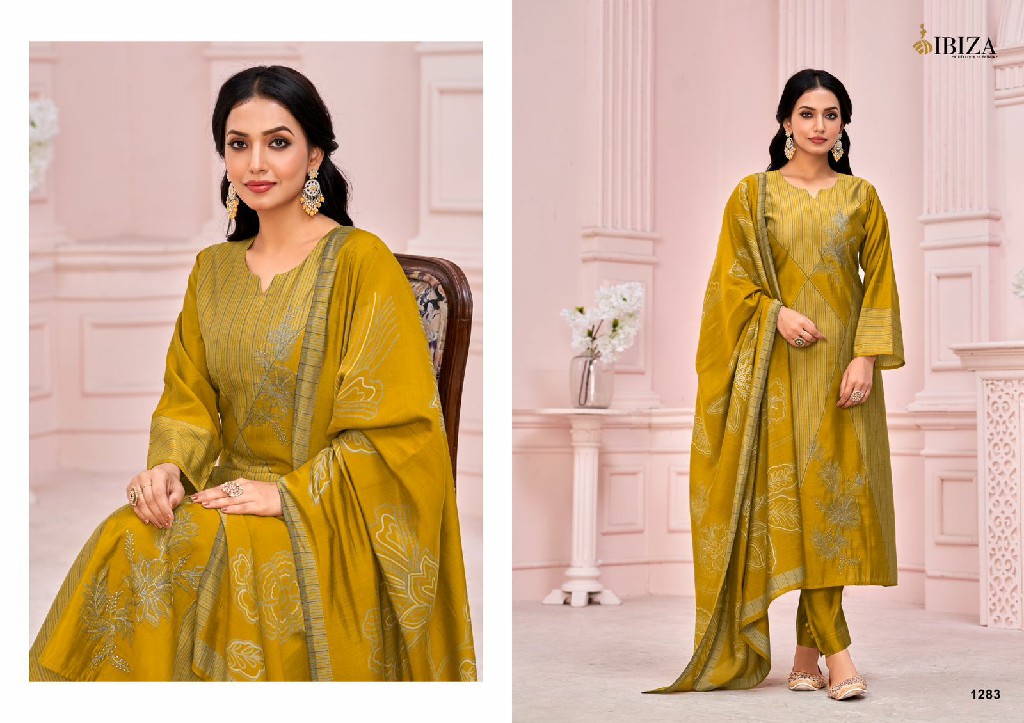 Ibiza Nimaya Wholesale Pure Viscose Muslin With Embroidery Work Salwar Suits