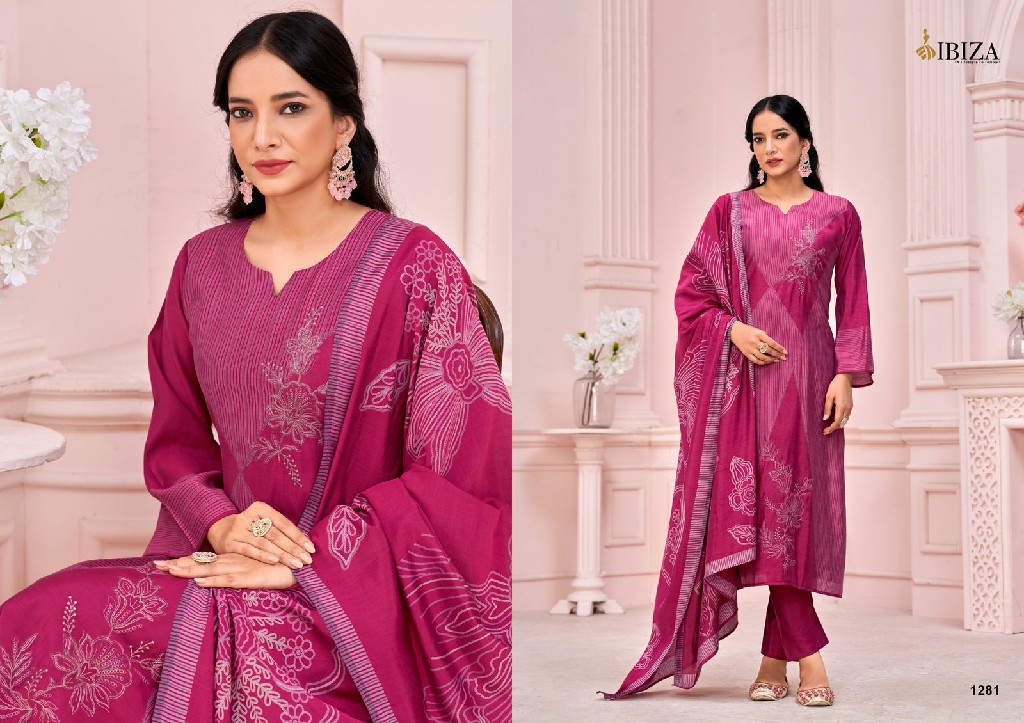 Ibiza Nimaya Wholesale Pure Viscose Muslin With Embroidery Work Salwar Suits