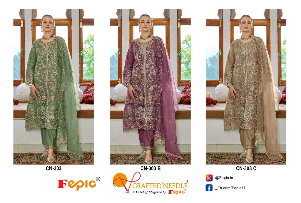 Fepic Crafted Needle CN-303 Wholesale Readymade Indian Pakistani Suits