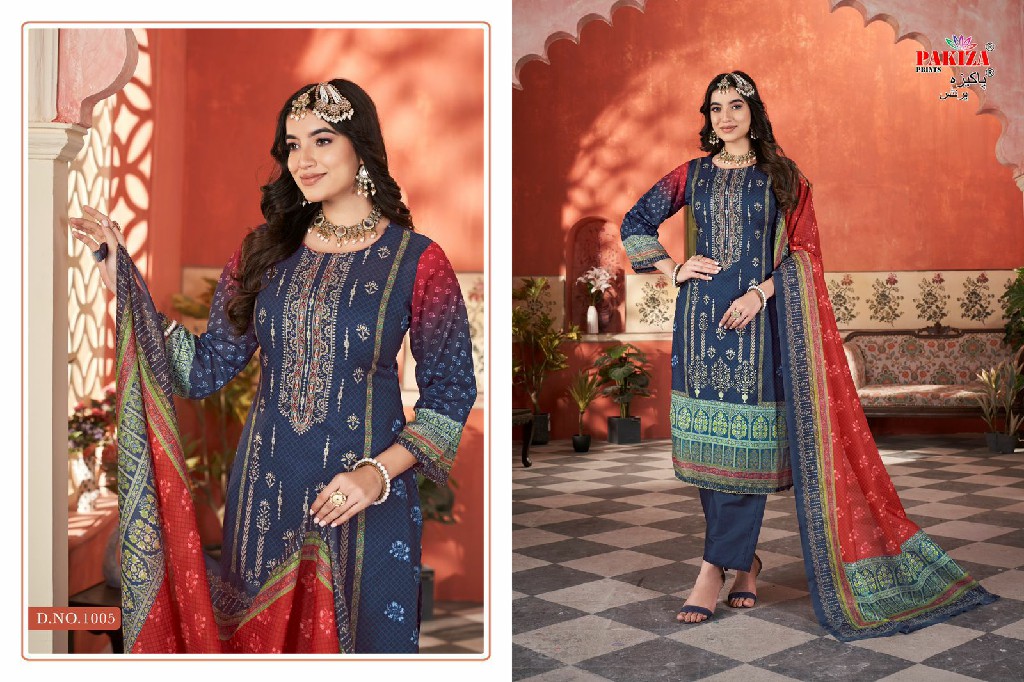 Pakiza Khusrang Vol-1 Wholesale Semi Cotton With Swaroski Work Ready Made Dress