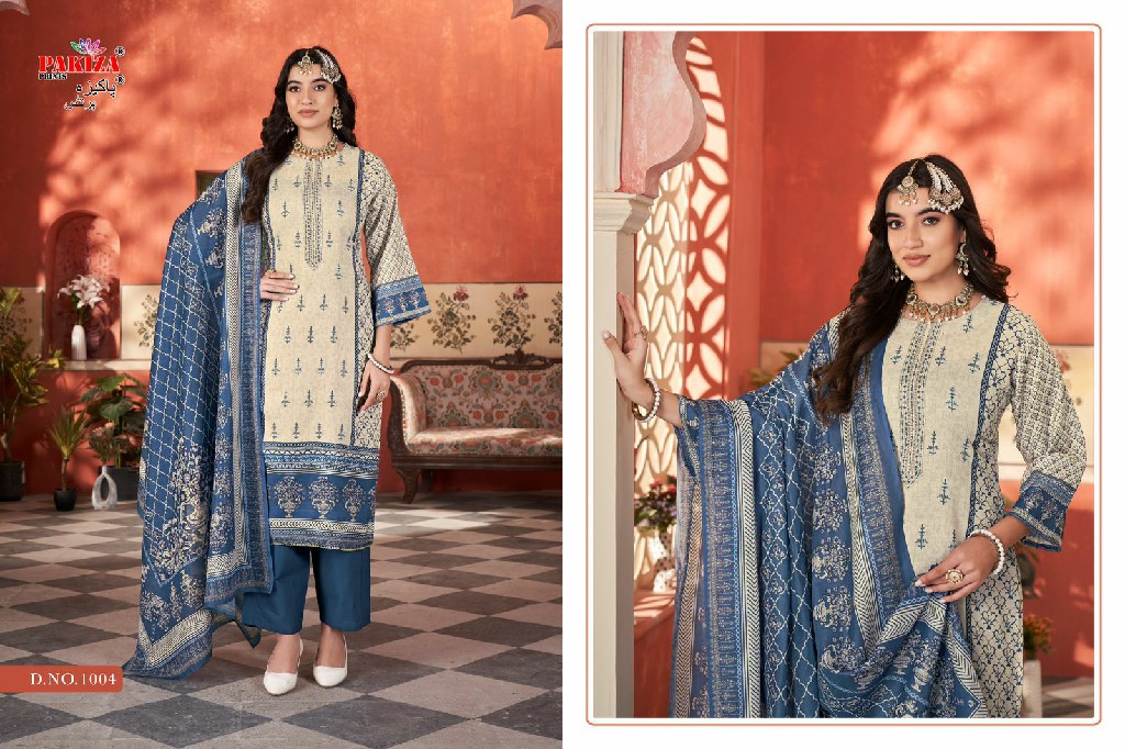 Pakiza Khusrang Vol-1 Wholesale Semi Cotton With Swaroski Work Ready Made Dress