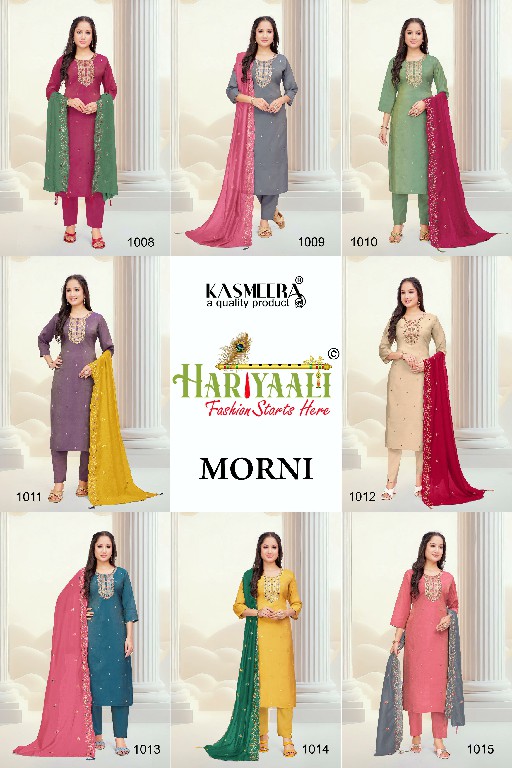 Hariyaali Morni Wholesale Embroidery Work 3 Piece Salwar Suits Combo