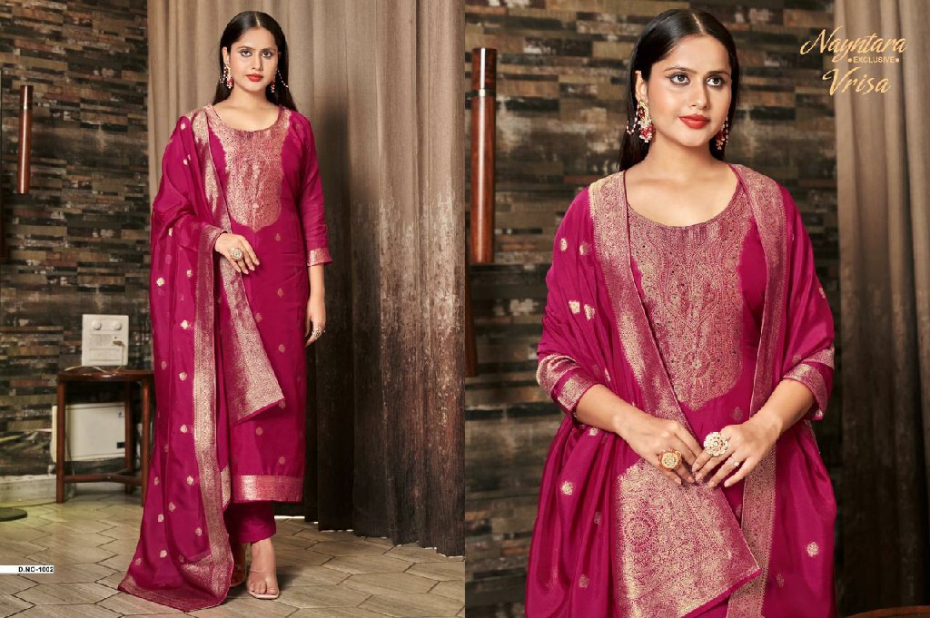 Nayntara Vrisa Wholesale Viscose Woven Silk Festive Salwar Suits