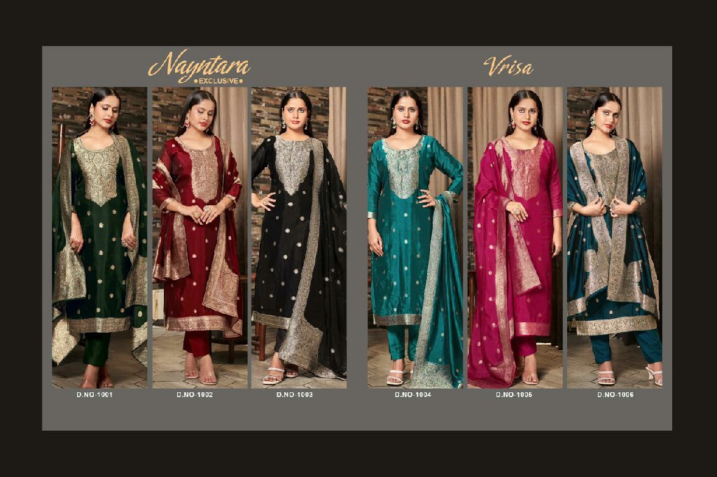 Nayntara Vrisa Wholesale Viscose Woven Silk Festive Salwar Suits