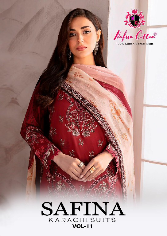 NAFISA SAFINA KARACHI SUITS VOL 11 PAKISTANI CASUAL WEAR DRESS MATERIAL