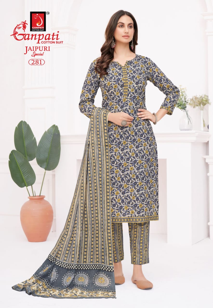 Ganpati Jaipuri Special Vol-13 Wholesale Pure Cotton Printed Dress Material