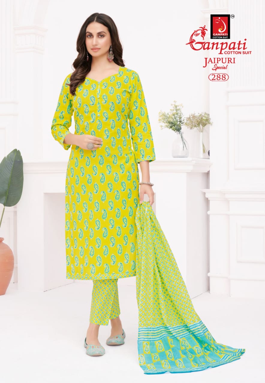 Ganpati Jaipuri Special Vol-13 Wholesale Pure Cotton Printed Dress Material