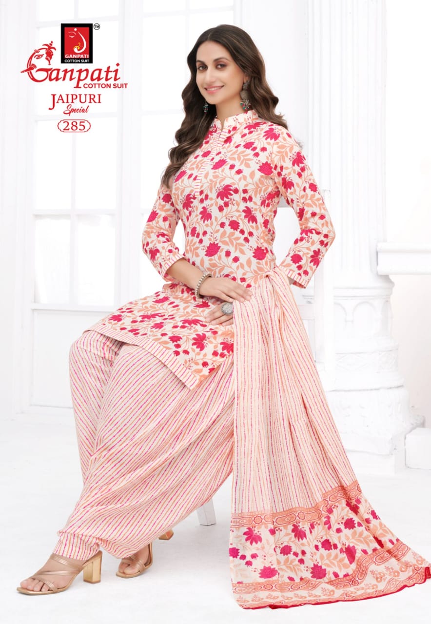 Ganpati Jaipuri Patiyala Special Vol-13 Wholesale Pure Cotton Printed Dress Material