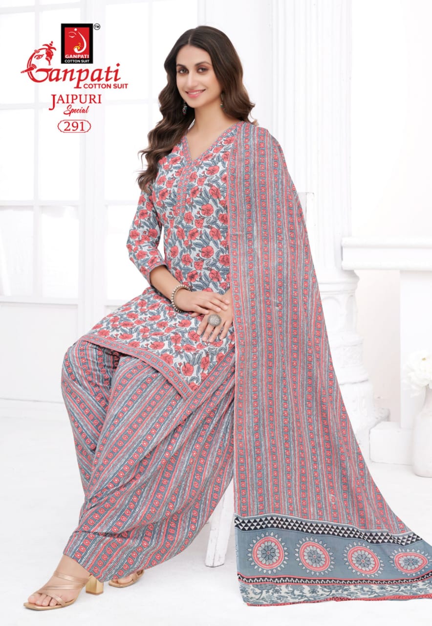 Ganpati Jaipuri Patiyala Special Vol-13 Wholesale Pure Cotton Printed Dress Material