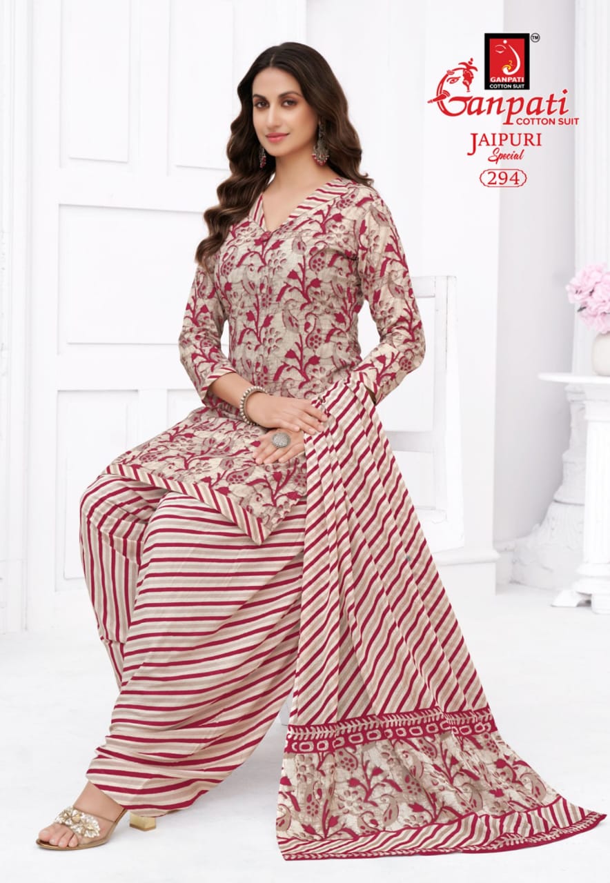 Ganpati Jaipuri Patiyala Special Vol-13 Wholesale Pure Cotton Printed Dress Material