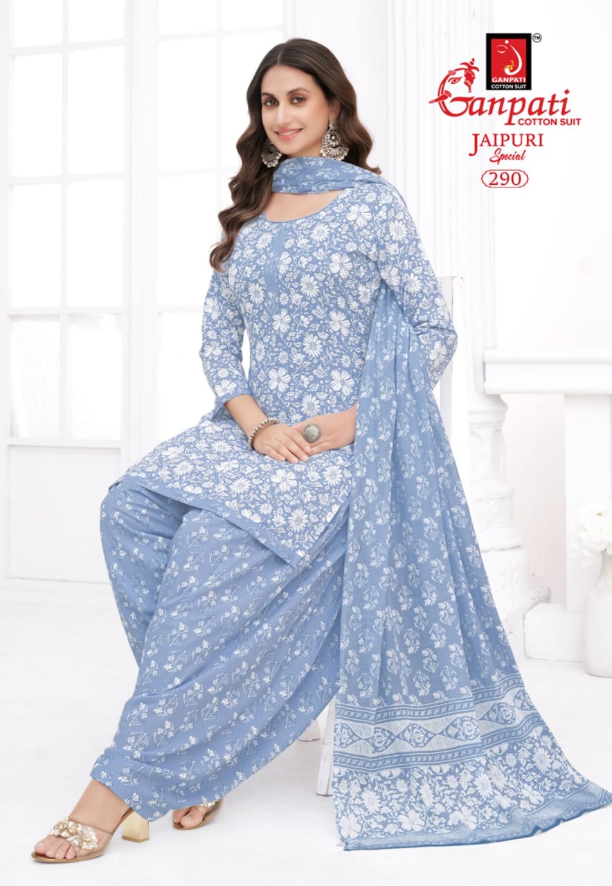 Ganpati Jaipuri Patiyala Special Vol-13 Wholesale Pure Cotton Printed Dress Material