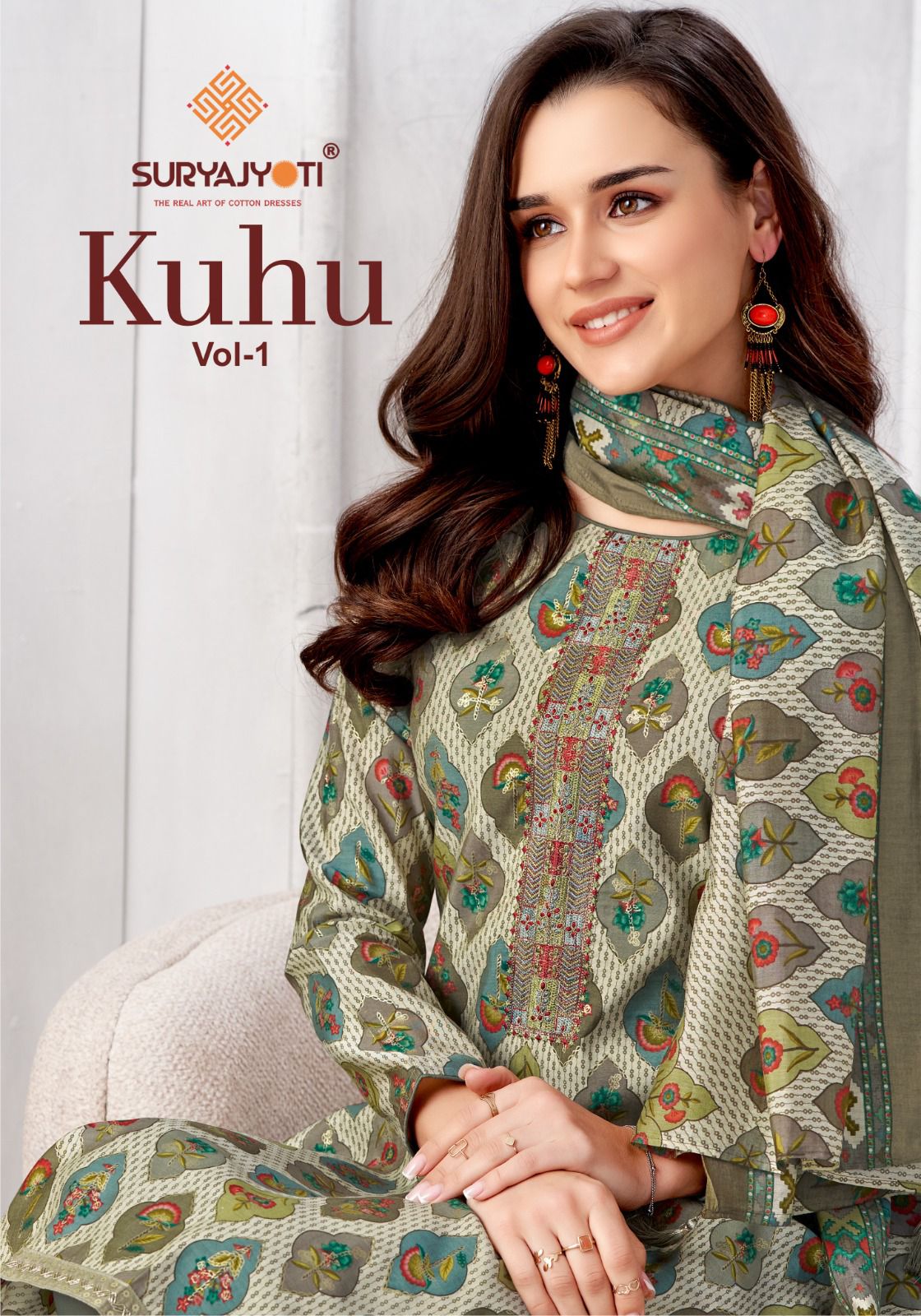 Suryajyoti Kuhu Vol-1 Wholesale Pure Modal Print With Embroidery Dress Material