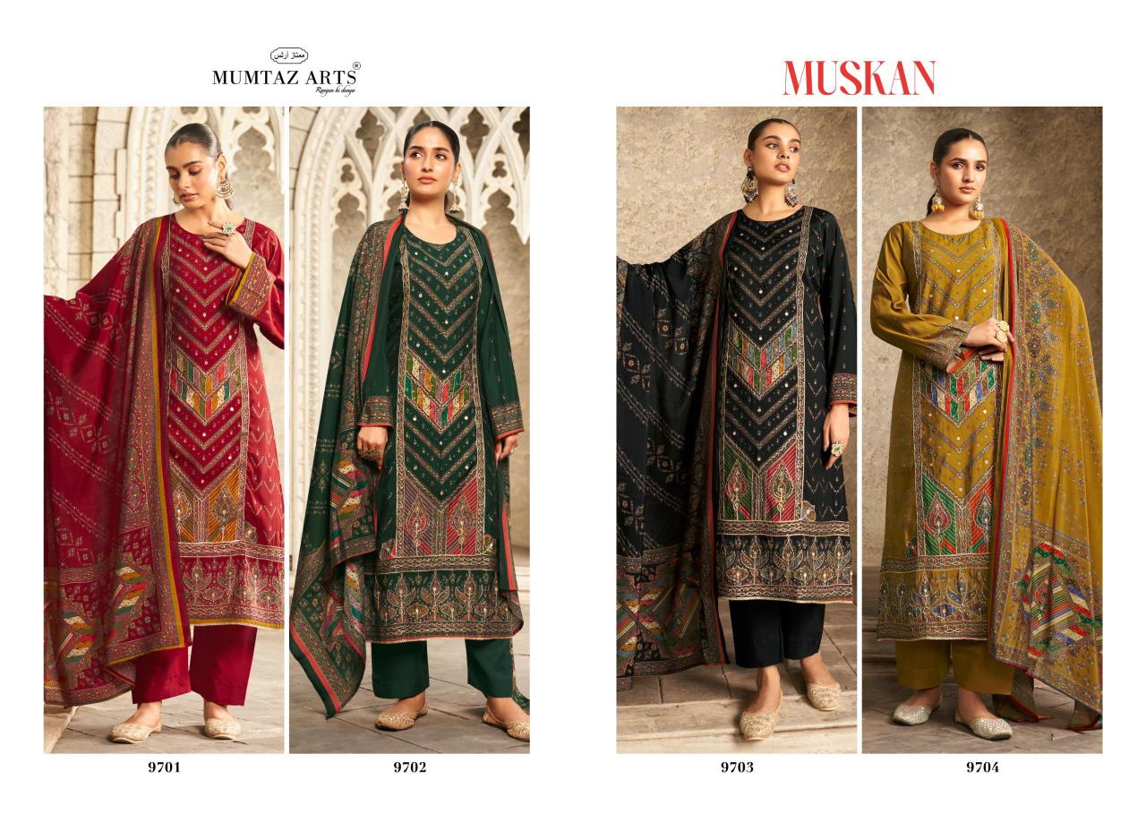 mumtaz arts muskan popular design viscose muslin best pakistani dress material online