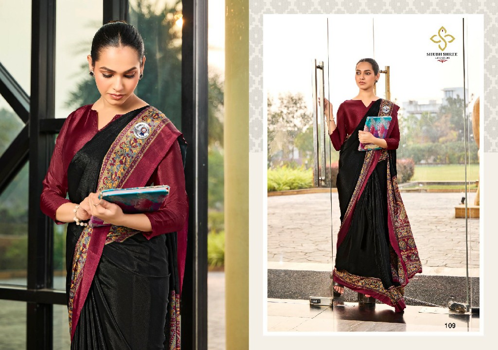 shubh shree creation launch florence 101-109 elegant style crape silk best sarees online