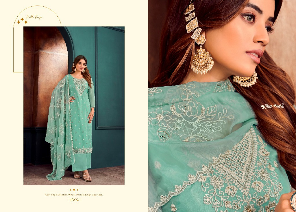 rangat by shree shalika 1001-1006 organza fashionable design unstitch suit