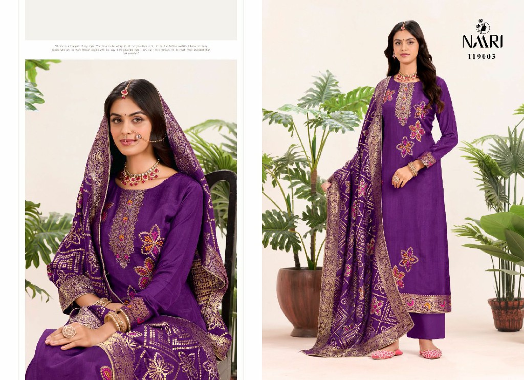 naari presents libas vol 1 muslin mina jacquard traditional wear dress material