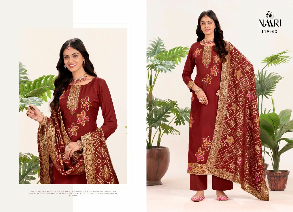 naari presents libas vol 1 muslin mina jacquard traditional wear dress material