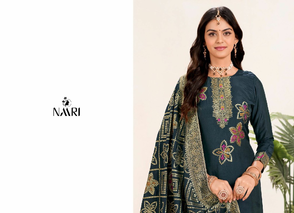 naari presents libas vol 1 muslin mina jacquard traditional wear dress material