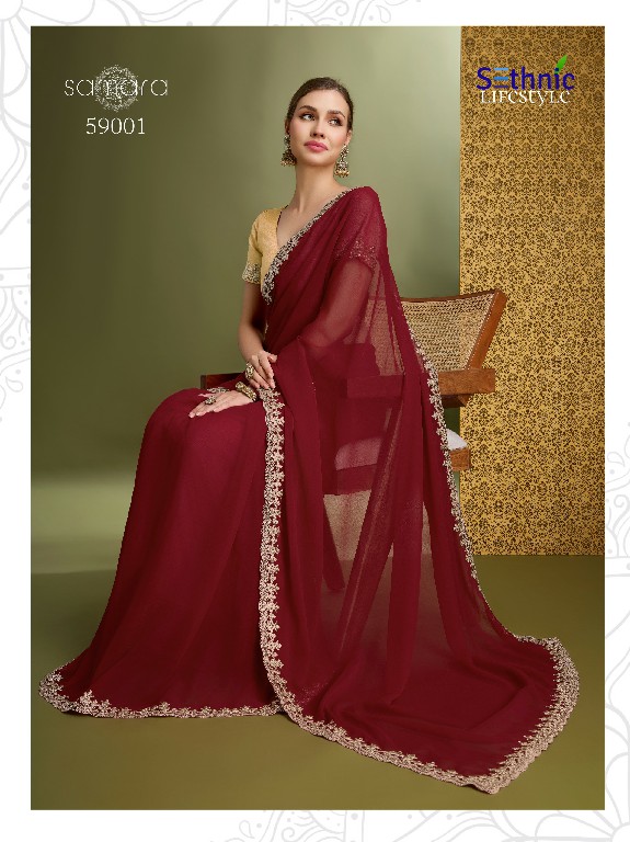 Sethnic Samara Wholesale 60 Gram Georgette Ethnic Sarees