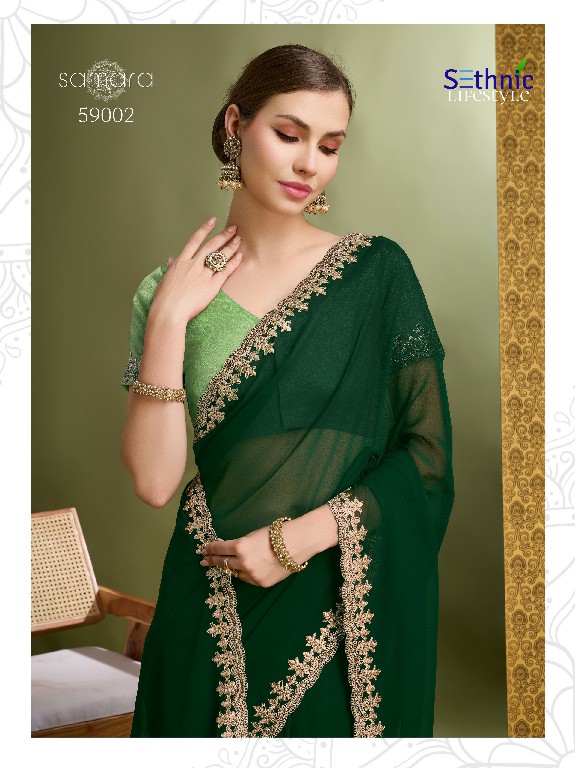 Sethnic Samara Wholesale 60 Gram Georgette Ethnic Sarees