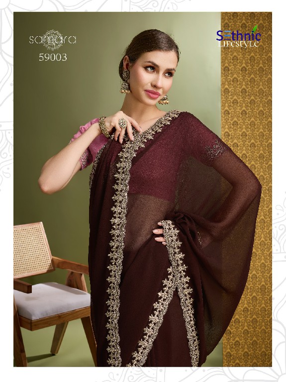 Sethnic Samara Wholesale 60 Gram Georgette Ethnic Sarees