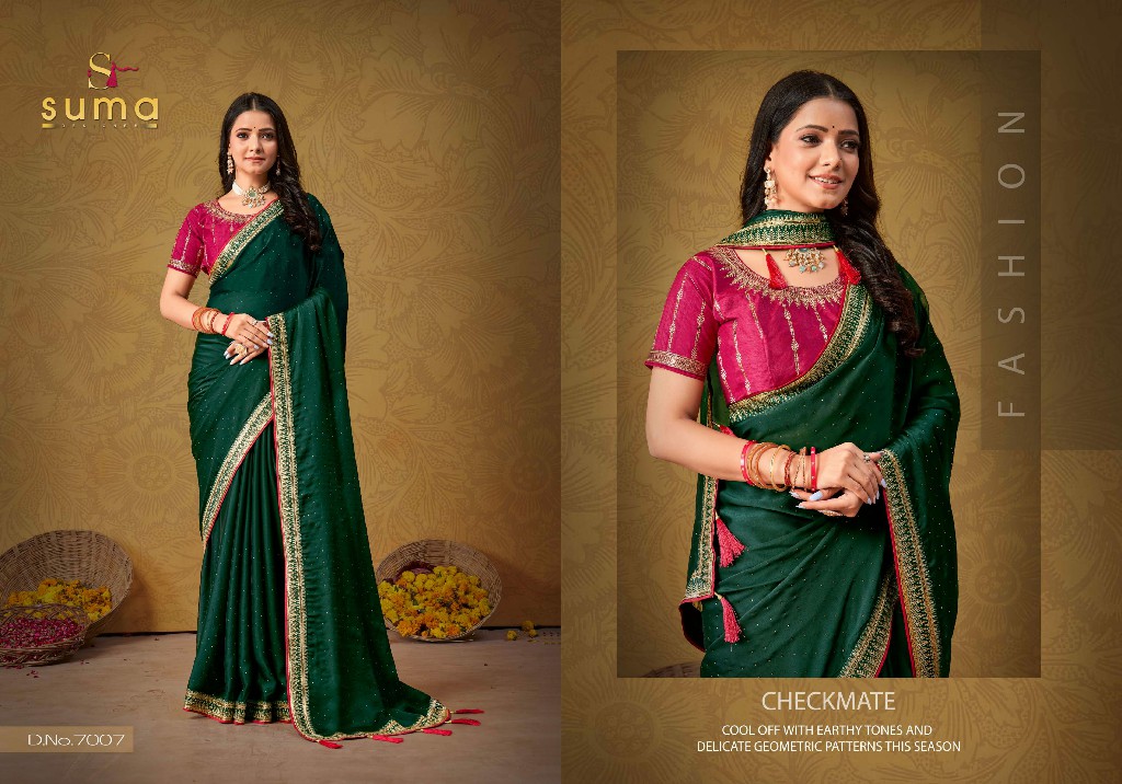 Suma Durgi 7001 To 7009 Series Wholesale Black Rangoli Festive Sarees