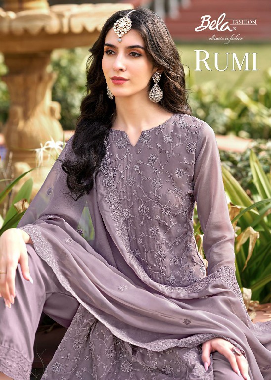 Bela Rumi Wholesale Organza Fabrics Straight Cut Salwar Kameez