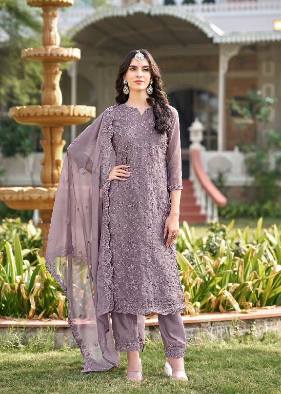 Bela Rumi Wholesale Organza Fabrics Straight Cut Salwar Kameez