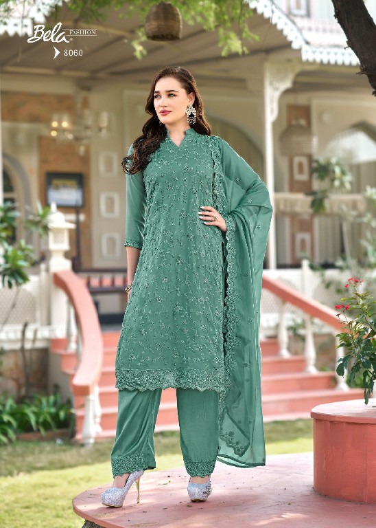 Bela Rumi Wholesale Organza Fabrics Straight Cut Salwar Kameez